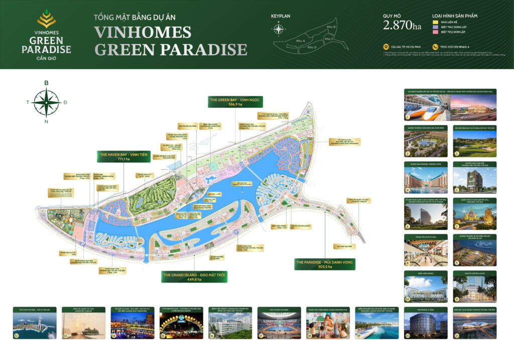 Măt bằng tổng thể iện ích Vinhomes Green Paradise cần giờ
