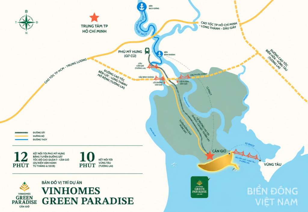 Vị trí dự án vinhomes green paradise cần giờ